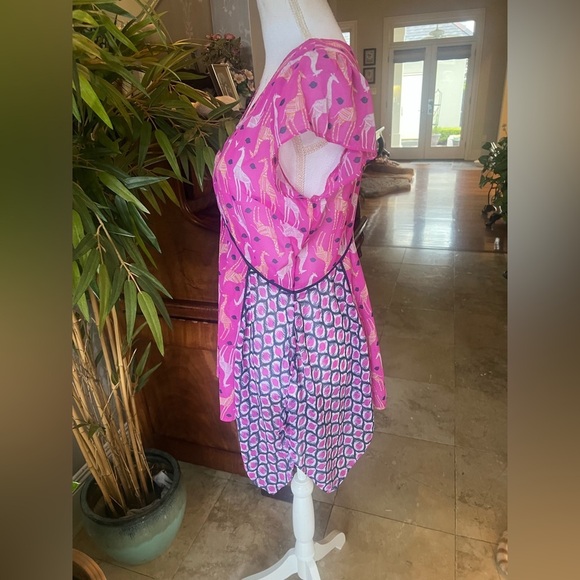 ND Weekend ladies, short sleeve floaty, scarf style top Small giraffe print pink - Picture 12 of 14
